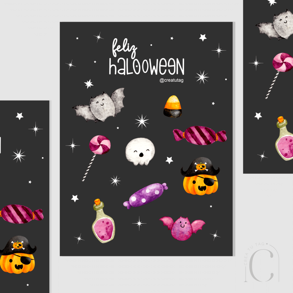 Lámina de stickers little monsters