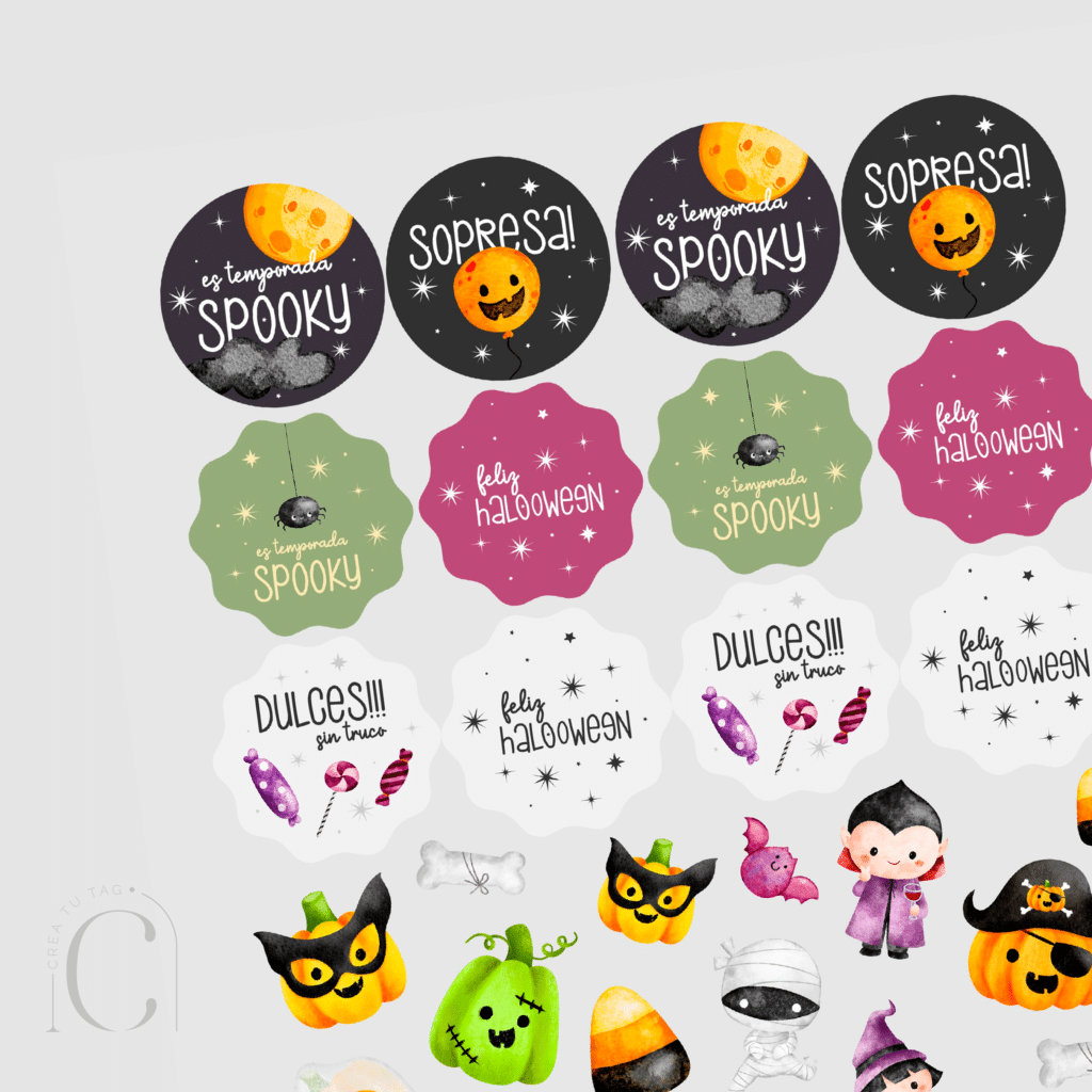 Set stickers little monsters
