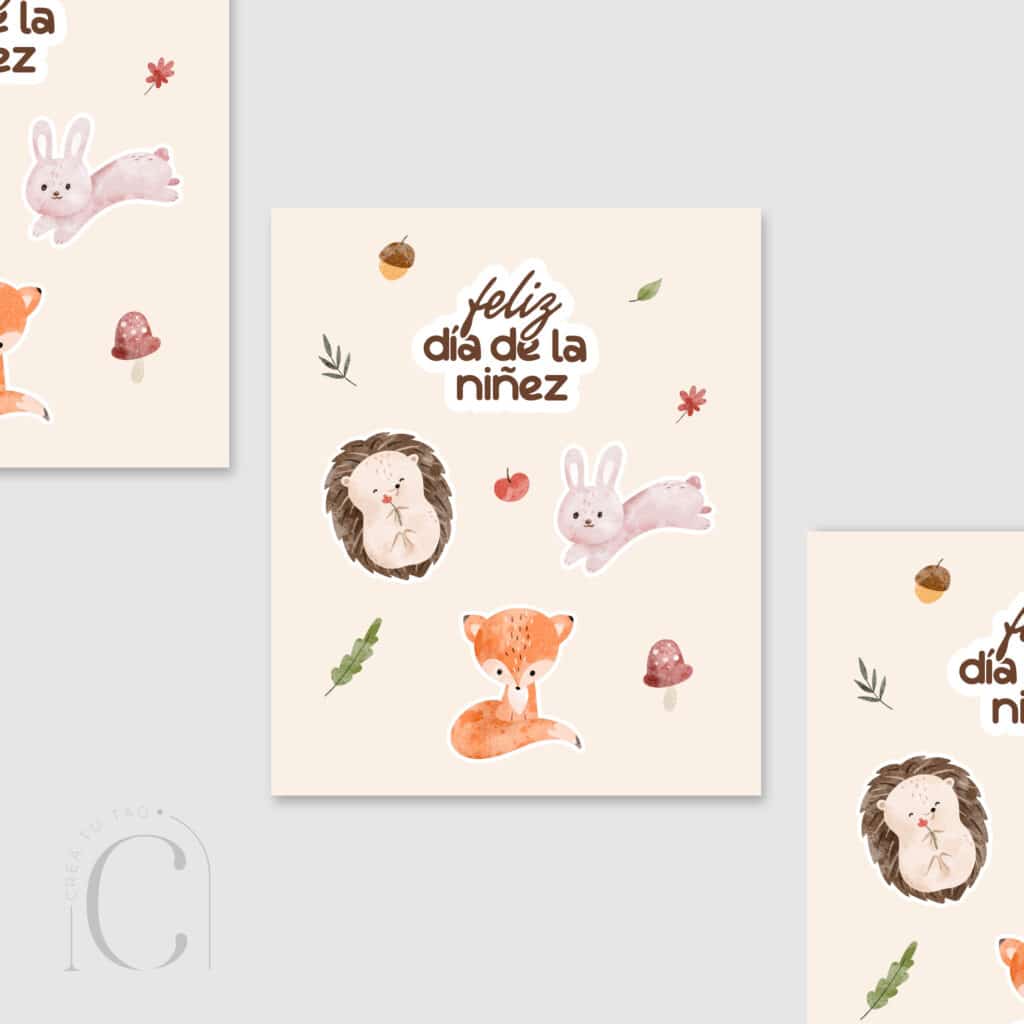 Lámina de stickers forest animals