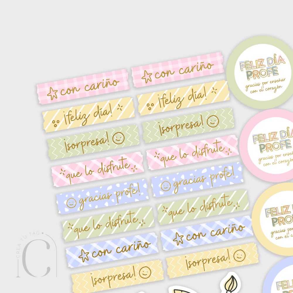 Set stickers día del profe