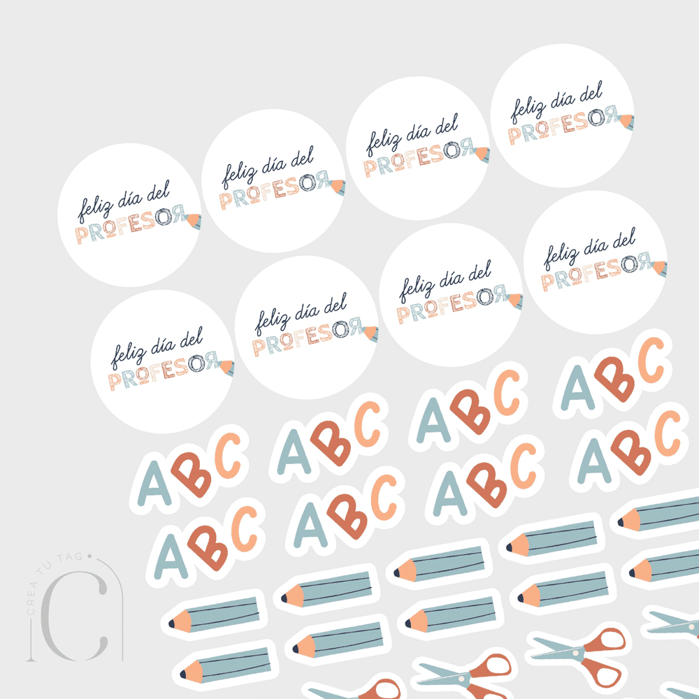 Set stickers día del profesor