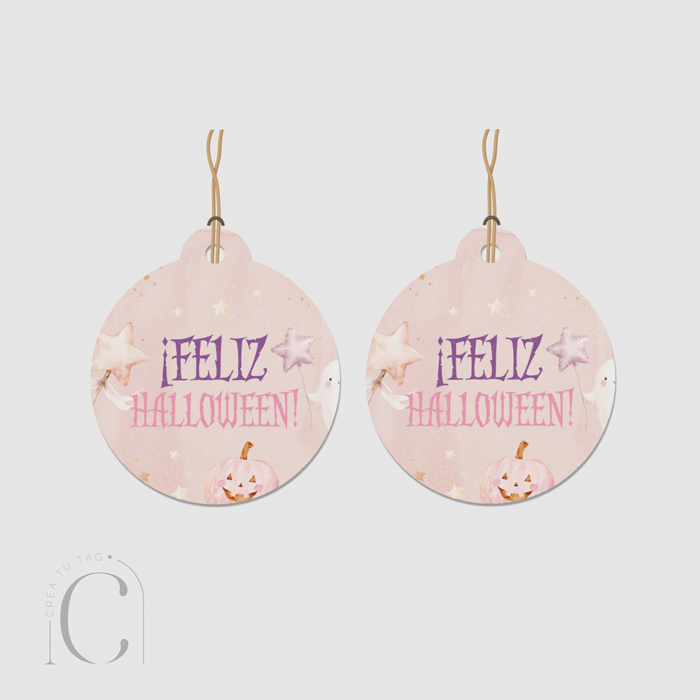 Tag Cute & Spooky Pink