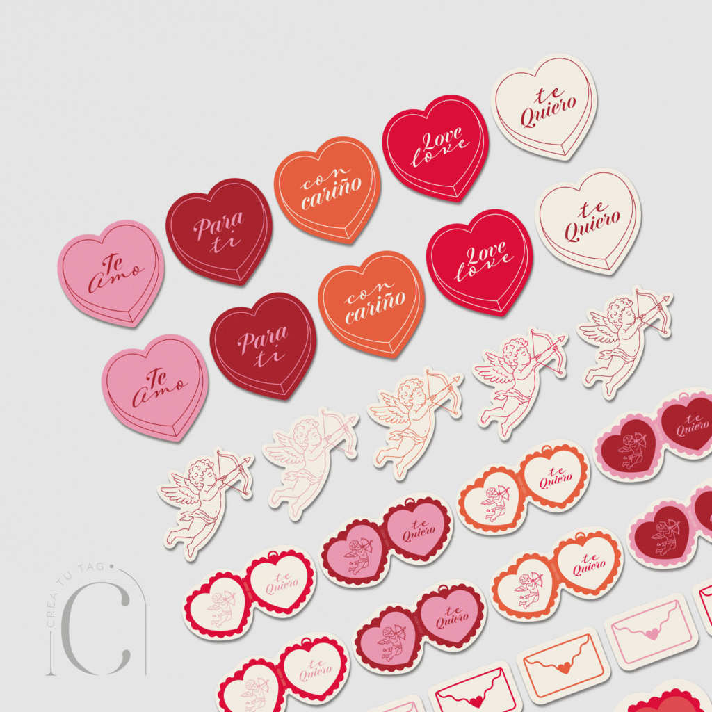 Set stickers cupid