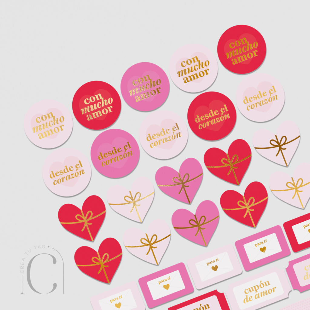 Set stickers love lock