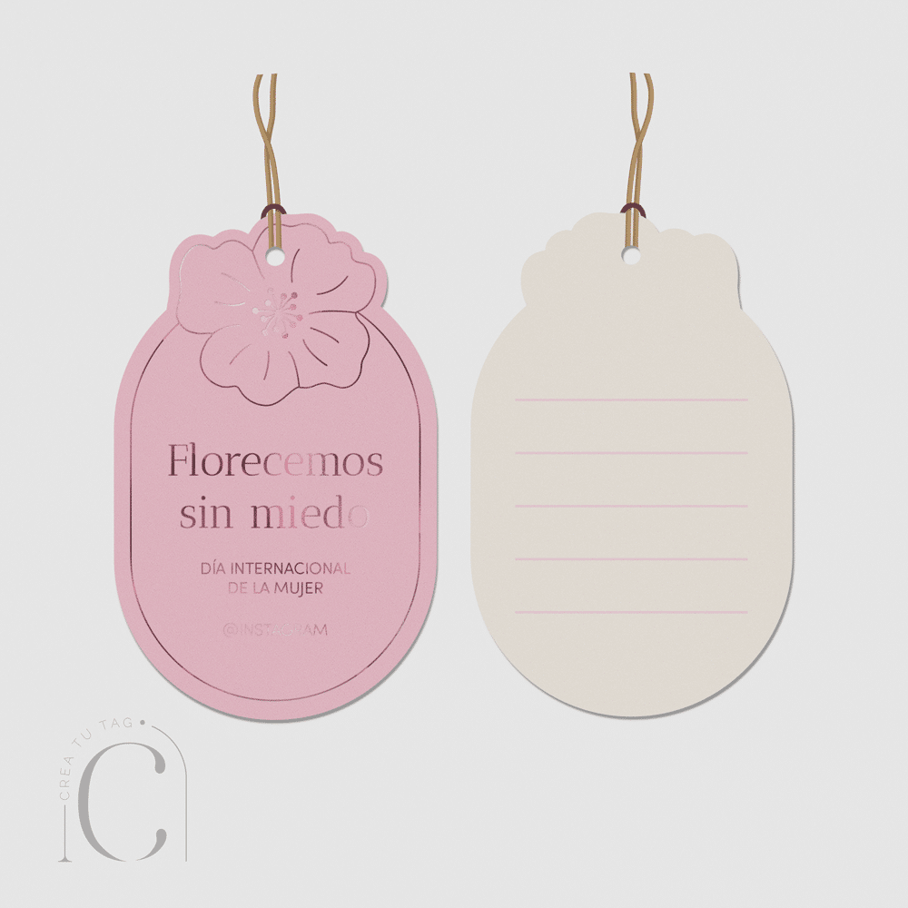 Tag flor foil día de la mujer