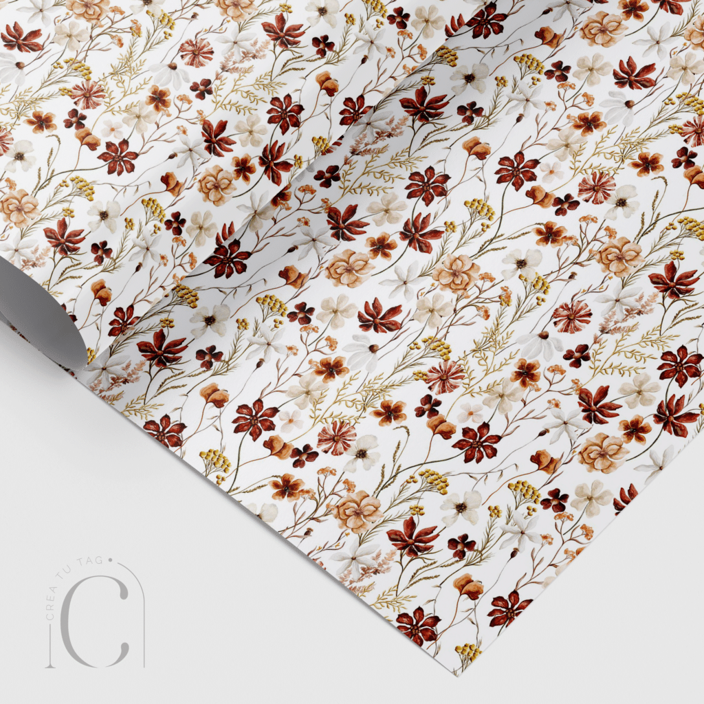 Papel envolvente burgundy flowers