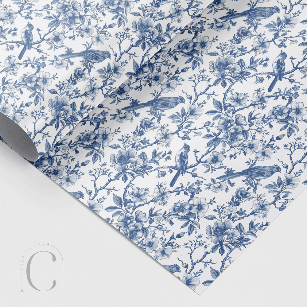 Papel envolvente blue flowers