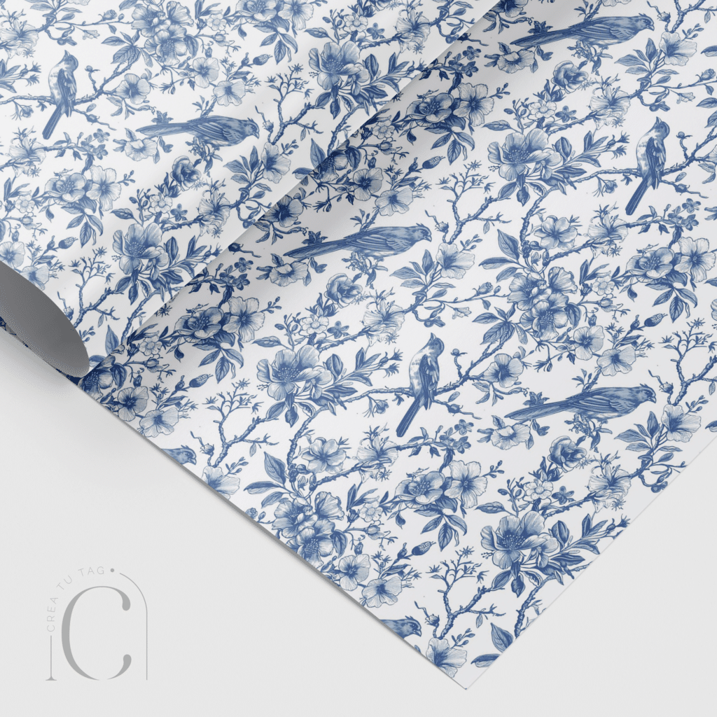 Papel envolvente blue flowers