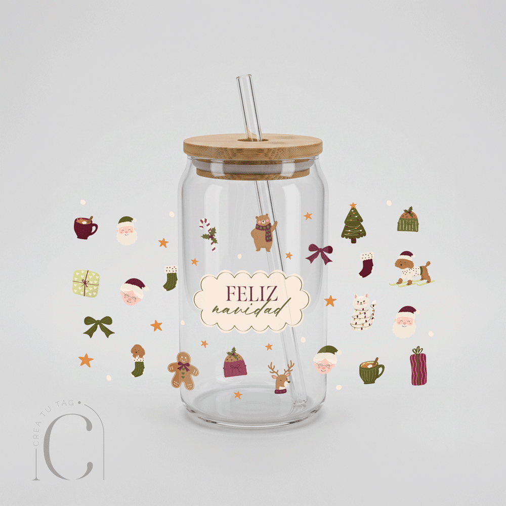 Vaso de Vidrio navidad
