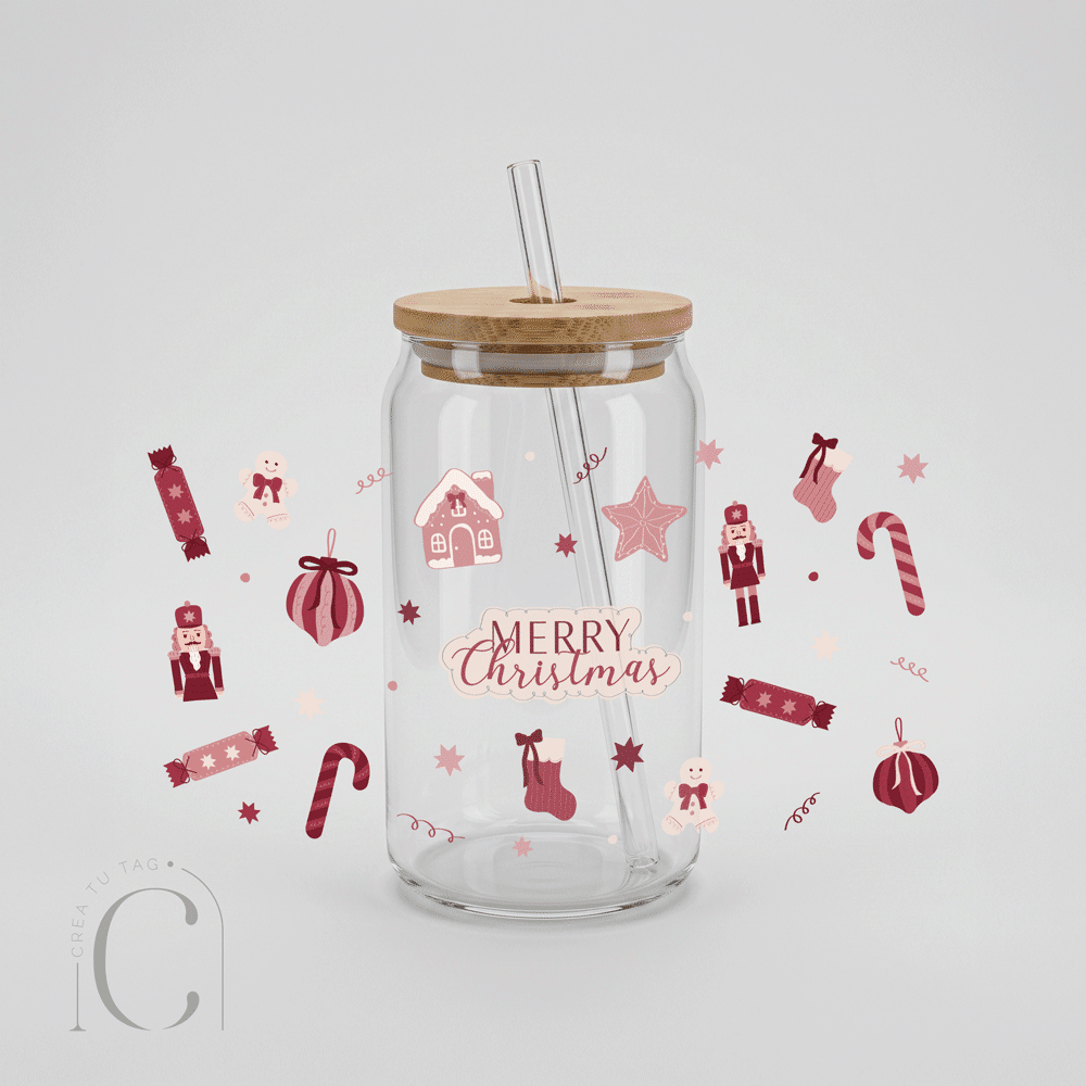 Vaso de Vidrio navidad